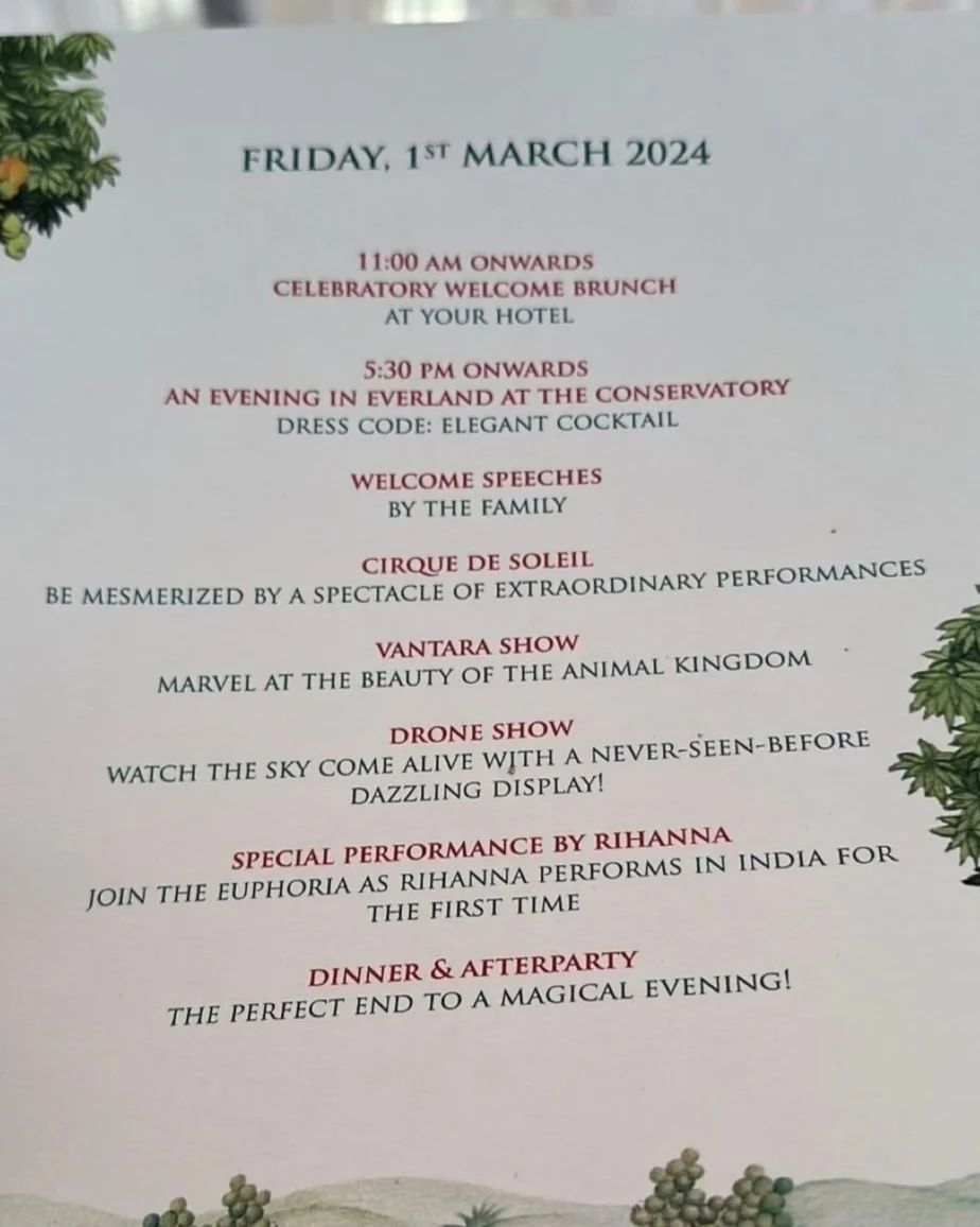 Anant Ambani and Radhika Merchant Day 1 celebrations