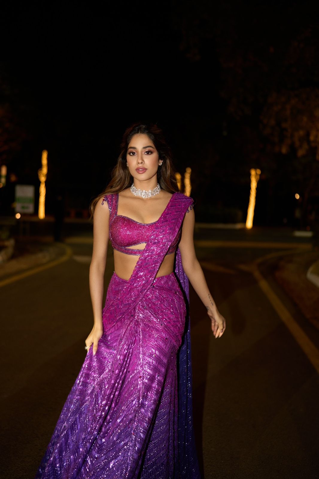 Janhvi Kapoor purple