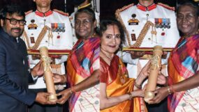 vyjayanthimala, chiranjeevi, ram charam, president, padma vibhushan, droupadi murmu, president droupadi murmu