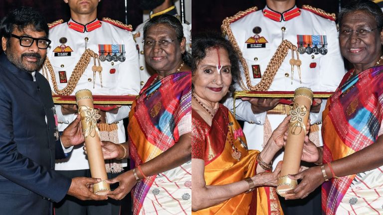 vyjayanthimala, chiranjeevi, ram charam, president, padma vibhushan, droupadi murmu, president droupadi murmu