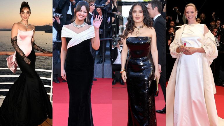 kiara advani, emma at cannes, eva longoria at red carpet, day 5 looks, selena gomez, eva green, eva longoria, salma hayek,