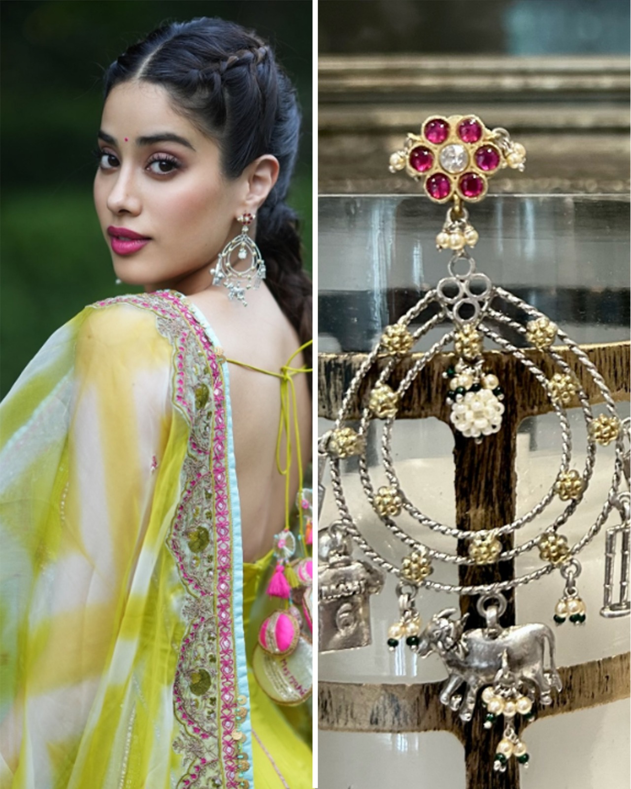 Janhvi Kapoor in customised earrings