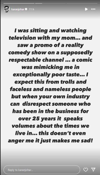 Karan Johar criticises Kettan Singh