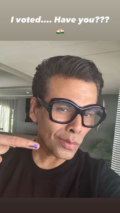 Karan Johar proudly shows that he cast a vote