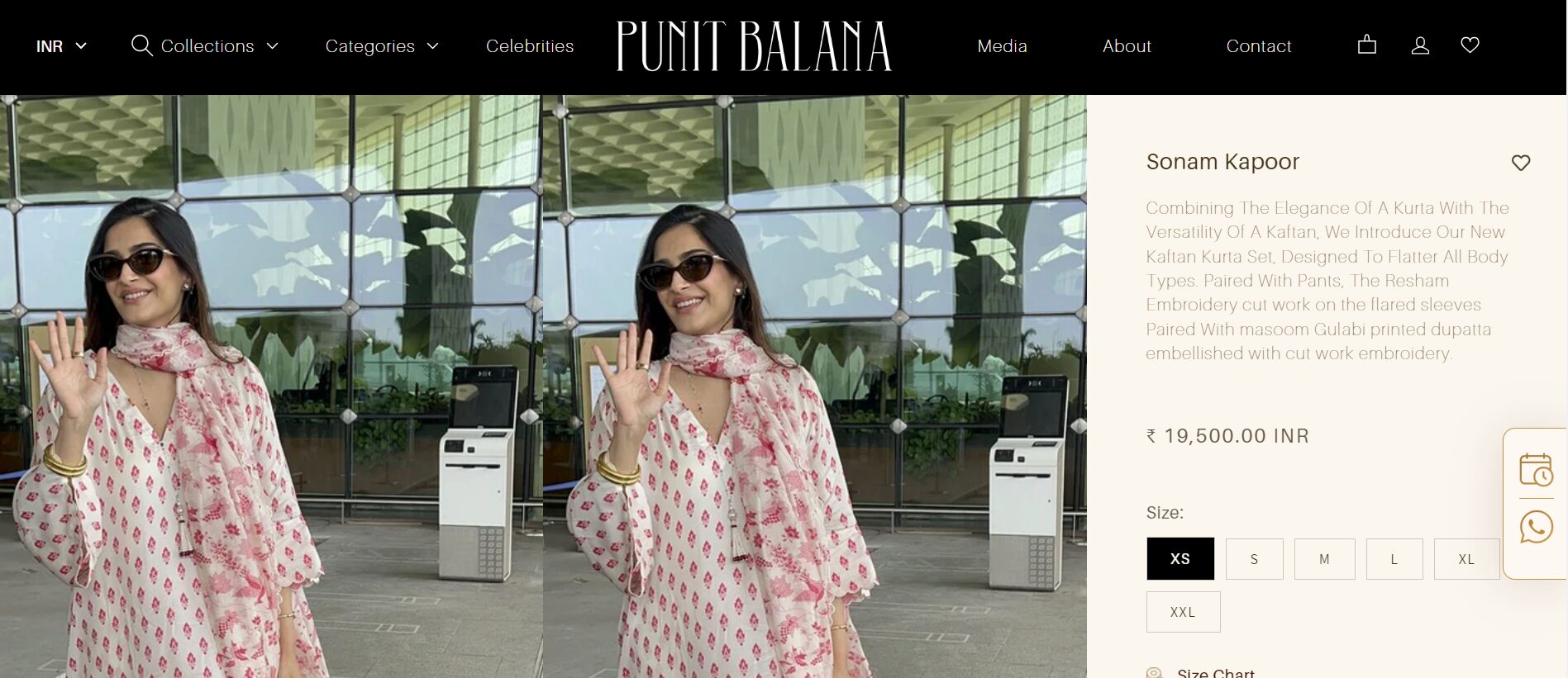 Price of Sonam Kapoor's salwar suit from Punit Balana