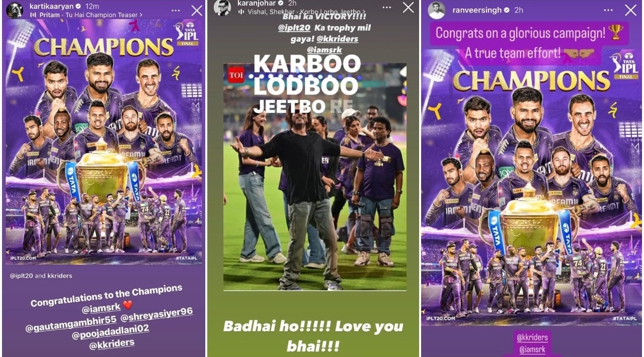 Ranveer, Karan, Kartik congratulate on KKR win