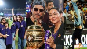 shah rukh khan, kkr, kolkata knight rider, kkr ipl, srk trophy, gauri khan, ananya panday, suhana khan, suhana and srk, ipl finals