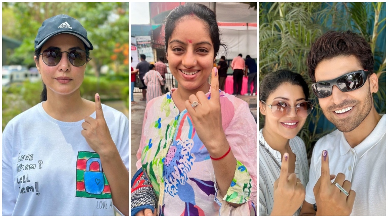 deepika singh, hina khan, tv actors, anupam mittal, gurmeet choudhary, debina bonnerjee, actors, voting, hina khan voting