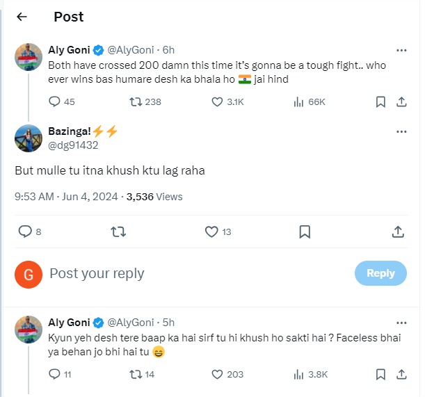 Aly Goni hits back at troll