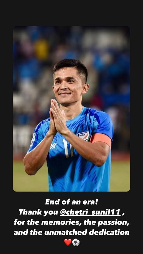 Arjun Kapoor bids farewell to Sunil Chhetri