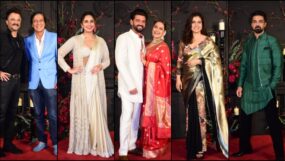 sonakshi sinha, zaheer iqbal, sonakshi sinha zaheer iqbal, sonakshi sinha zaheer iqbal wedding, sonakshi sinha zaheer iqbal wedding reception, kajol, huma qureshi, anil kapoor, chunky panday, saqib saleem,