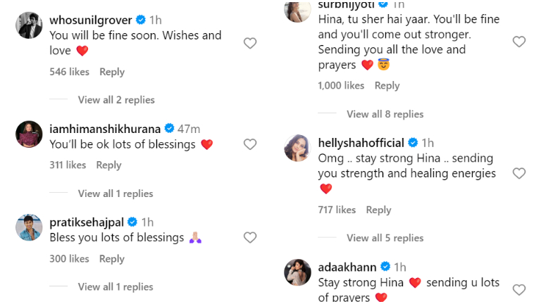 Hina Khan gets support from her friends