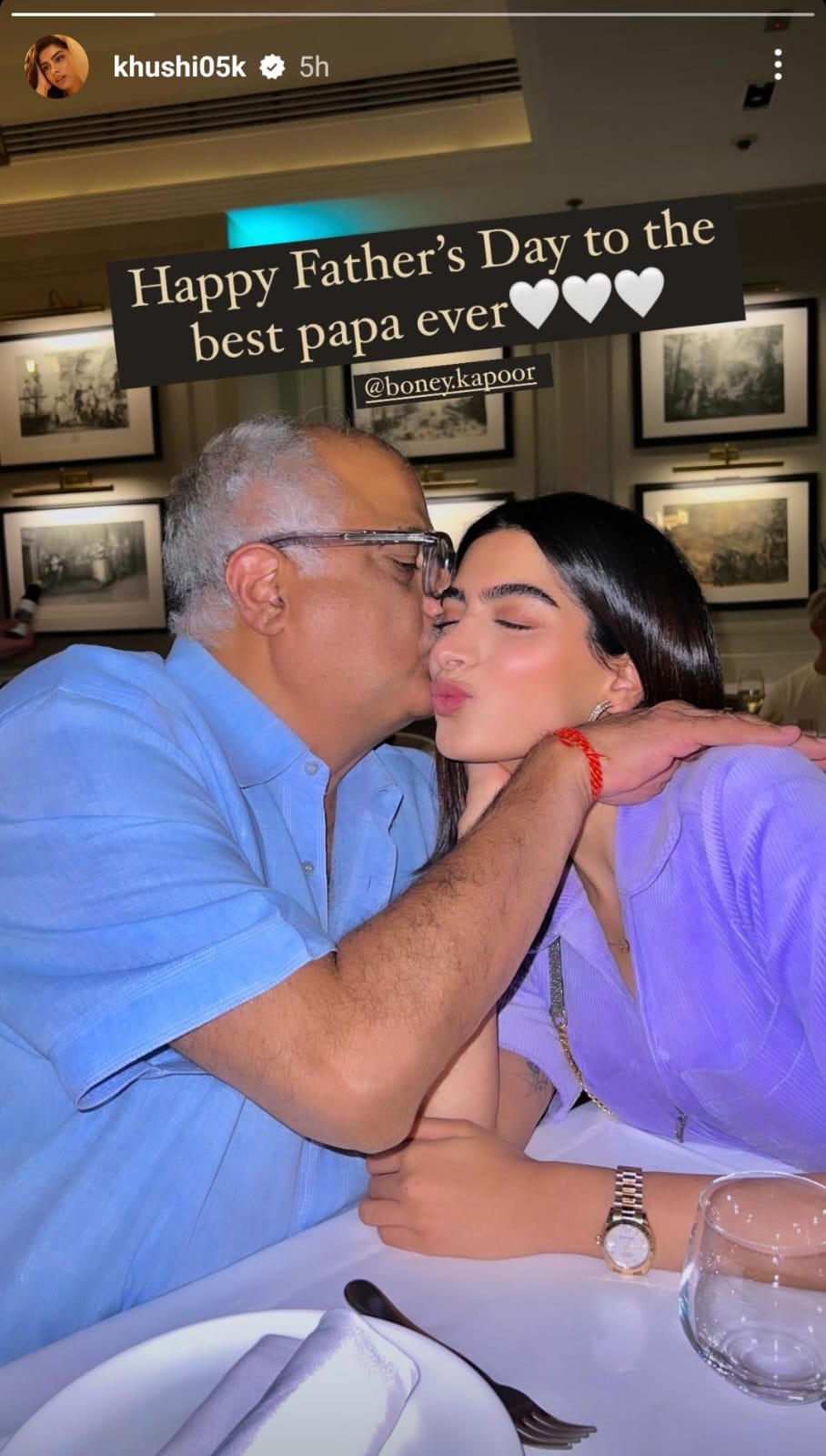 Khushi Kapoor wishes Boney Kapoor on Father's Day