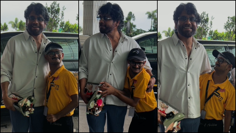 nagarjuna differently abled fan,nagarjuna, nagarjuna fans, nagarjuna airport, nagarjuna airport controversy,