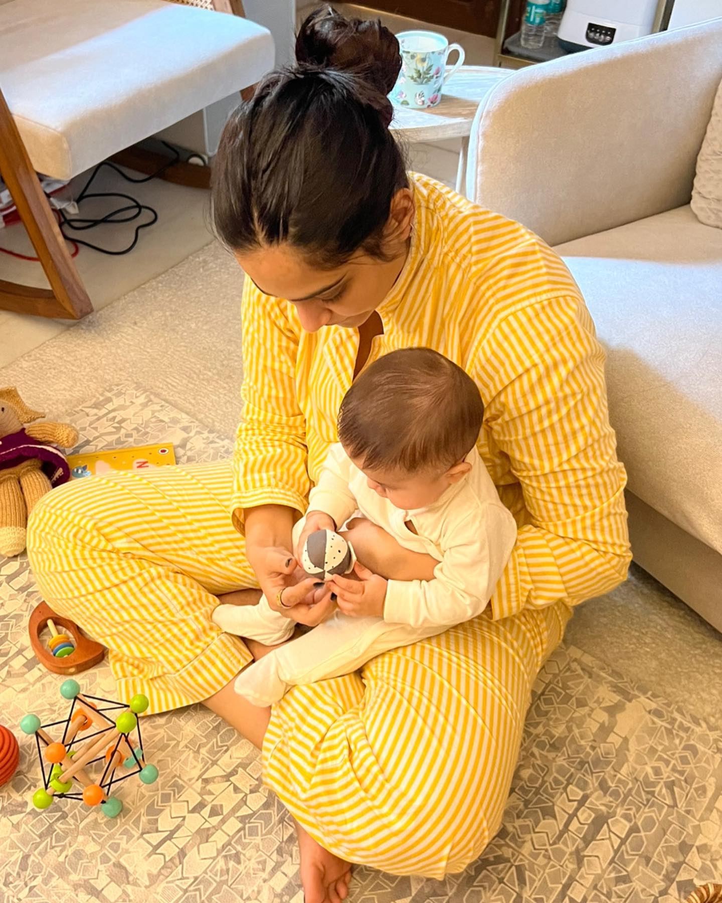Playtime with her son Vayu