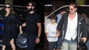 ranveer singh deepika padukone at airport, shah rukh khan,