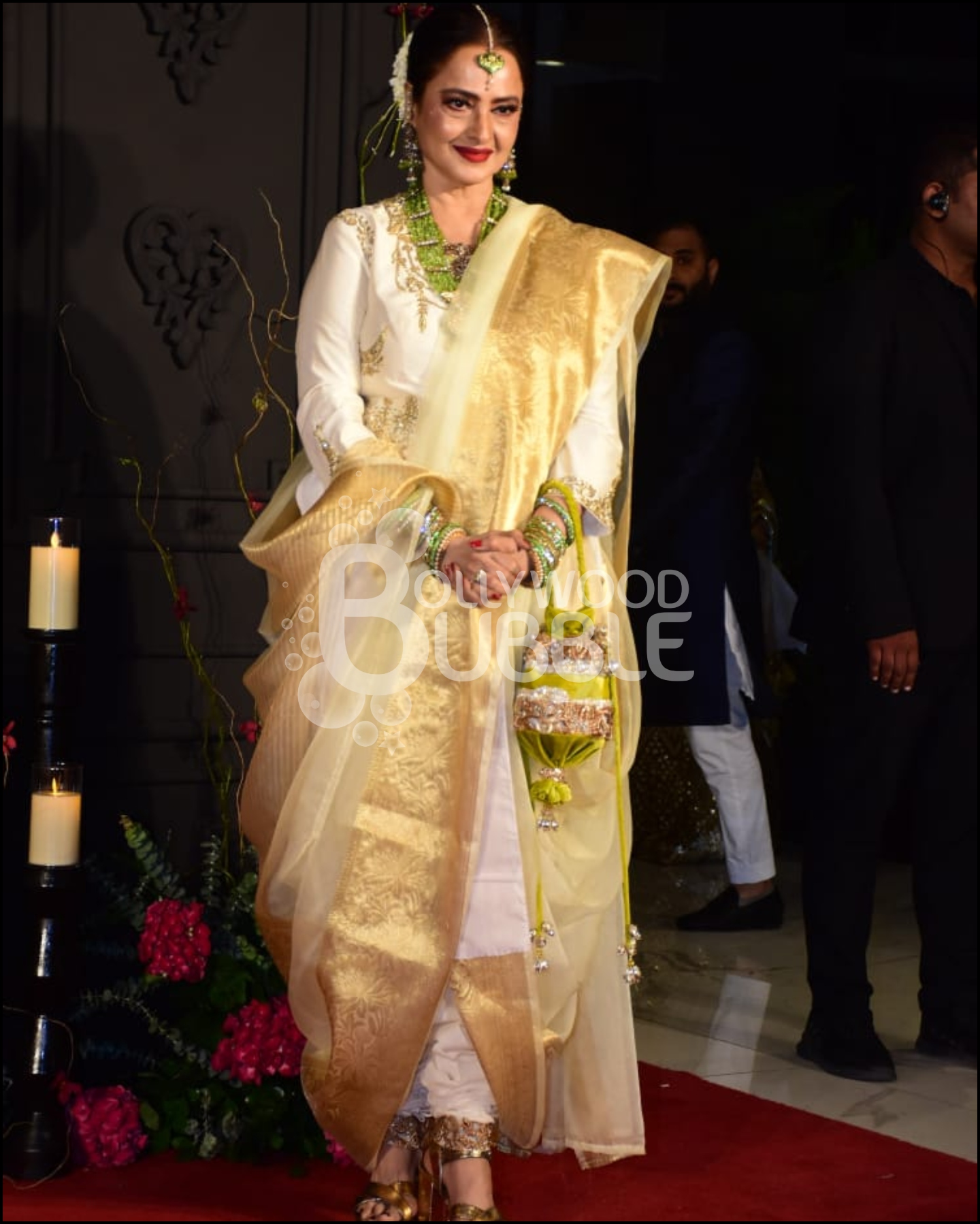 Rekha at Sonakshi SInha-Zaheer Iqbal wedding reception