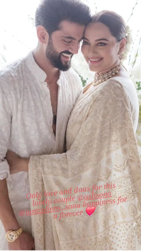 Sanjeeda Shaikh wishes Zaheer and Sonakshi Sinha