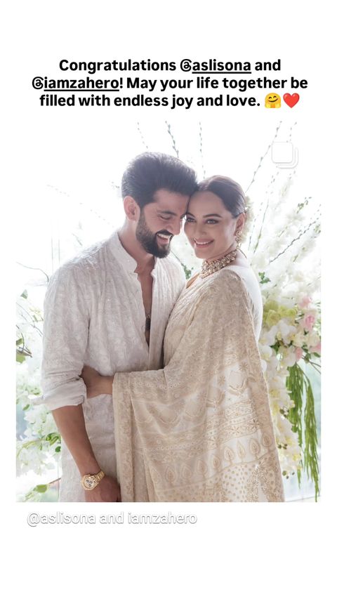 Sidharth Malhotra wishes Sonakshi Sinha and Zaheer Iqbal