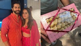 varun dhawan baby girl, varun dhawan sweets to media,