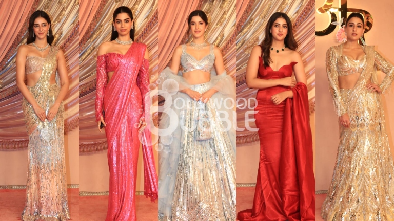 anant ambani radhika merchant sangeet ceremony, ananya panday, sara ali khan, navya nanda, shanaya and khushi kapoor,