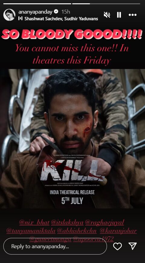 Ananya Panday praises Kill