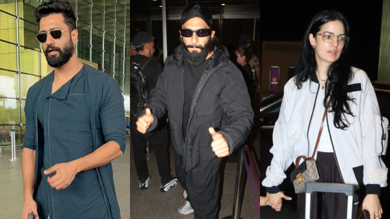 vicky kaushal, ranveer singh, nata stankovic, celebs at airport,