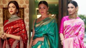 divya khossla kumar, deepika padukone, deepika in saree, deepika and alia, alia, tamannahh bhatia, kriti and alia