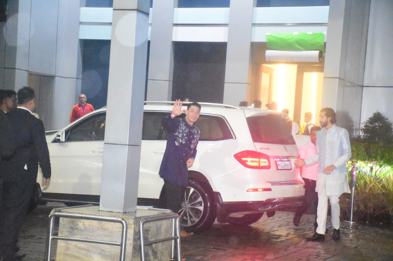 John Cena at airport after Anant-Radhika wedding