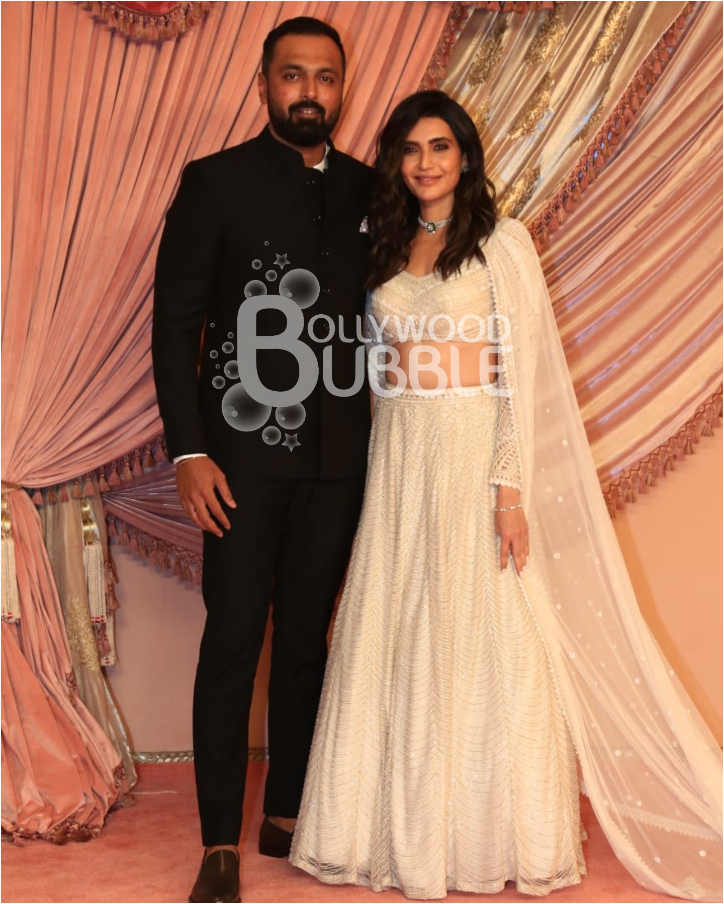 Karishma Tanna and husband at Anant Ambani and Radhika Merchant's Sangeet ceremony