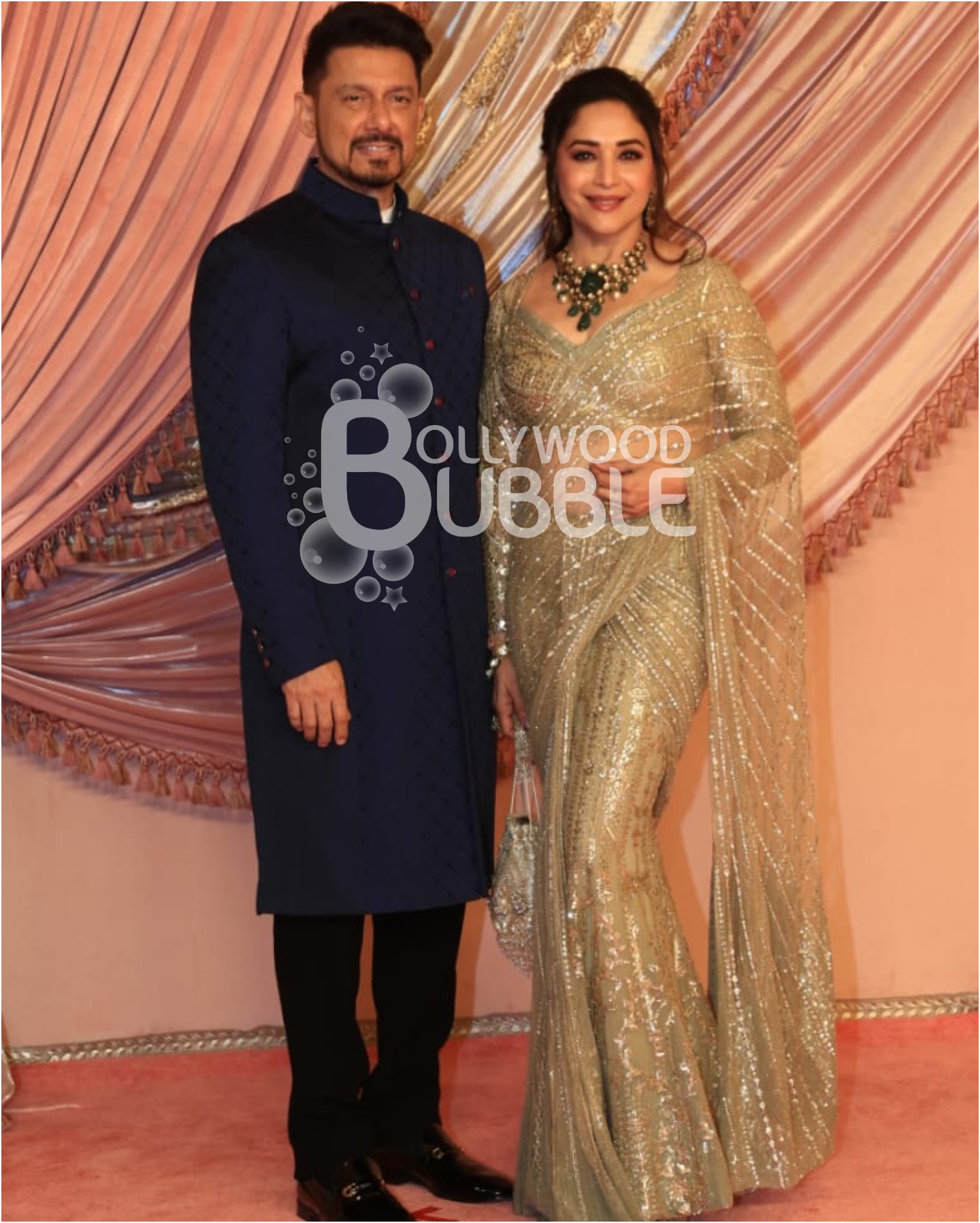 Madhuri Dixit with husband at Anant Ambani and Radhika Merchant's Sangeet ceremony