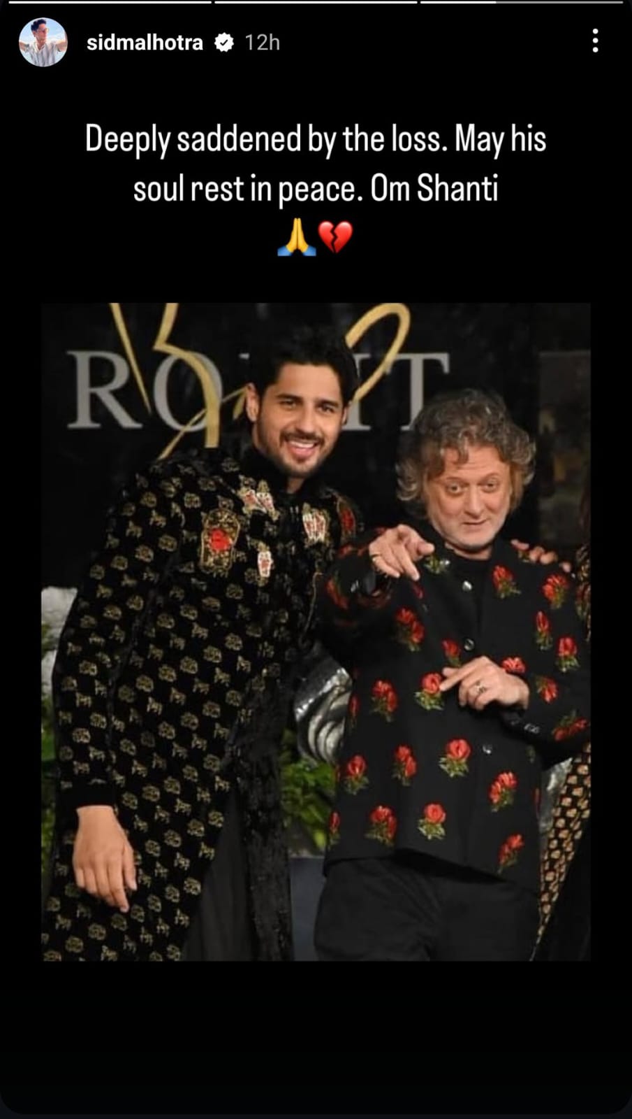 Sidharth Malhotra remembers Rohit Bal
