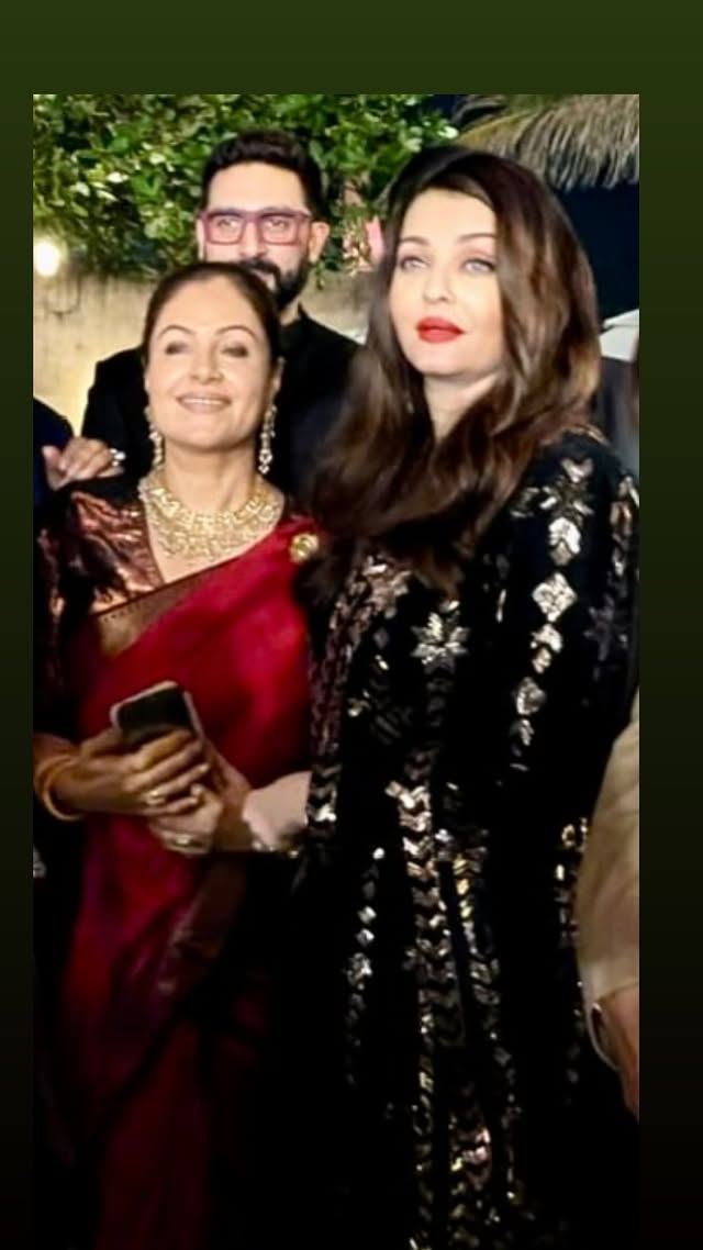 Aishwarya Rai and Abhishek Bachchan with Ayesha Jhulka