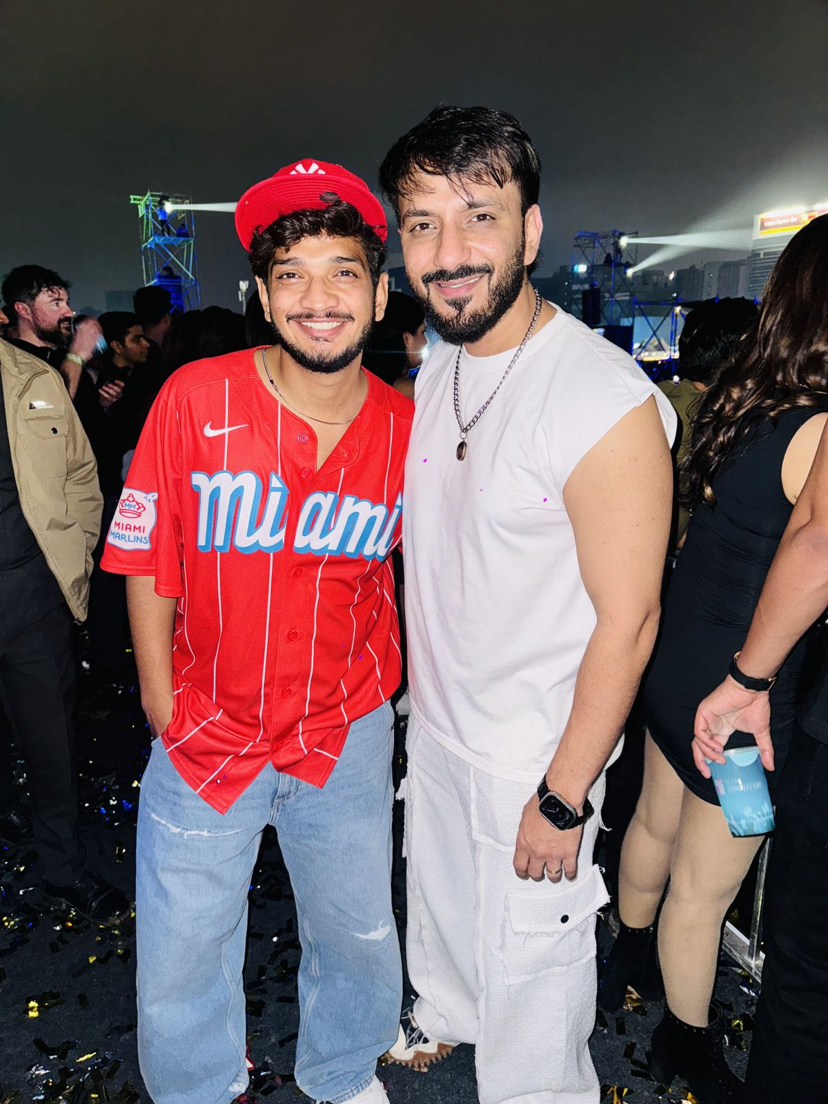 Munawar Faruqui and Ali Merchant at Karan Aujla Concert