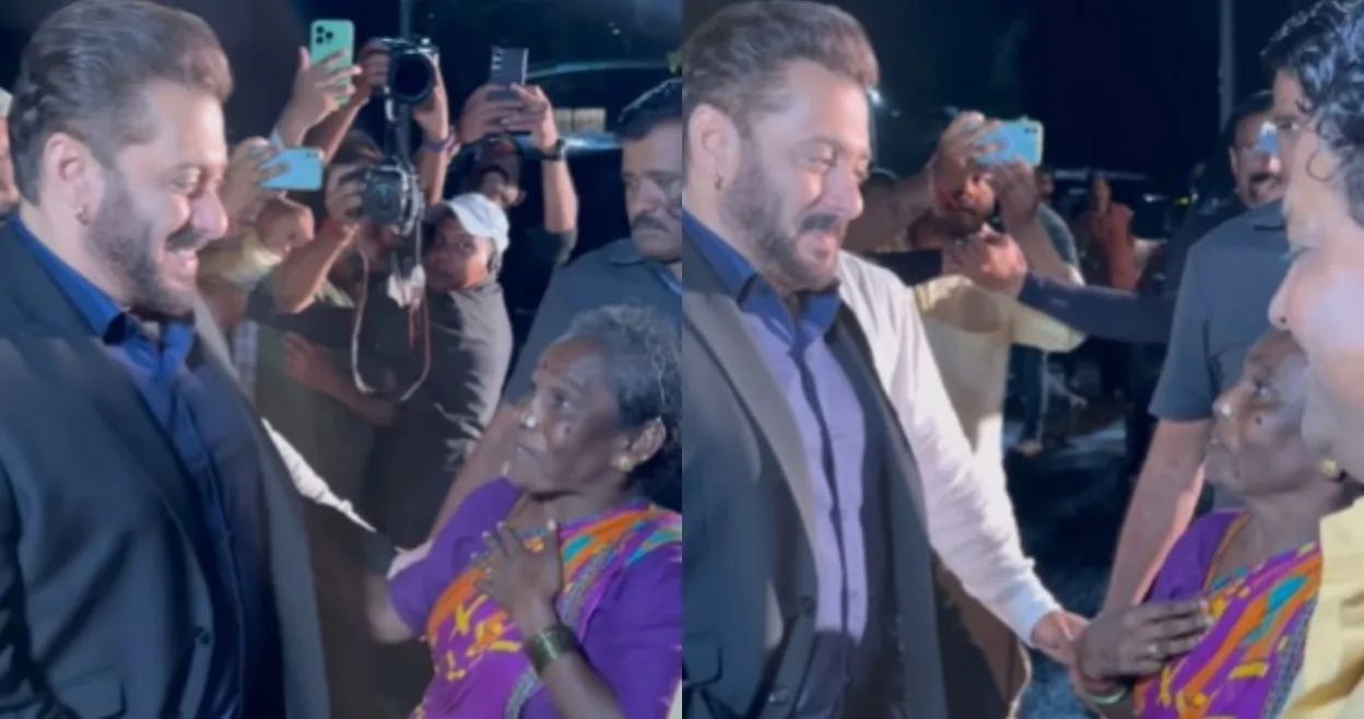 Salman Khan interaction with elderly fan outside Bigg Boss set