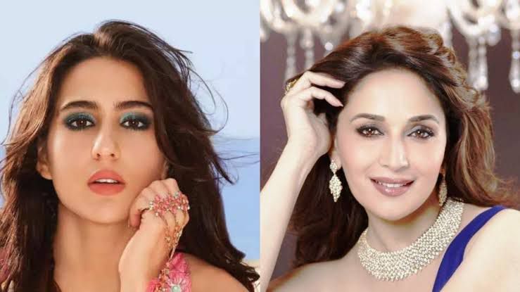 Sara Ali Khan and Madhuri Dixit