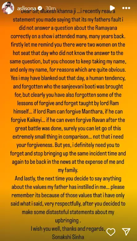 Sonakshi Sinha slams Mukesh Khanna