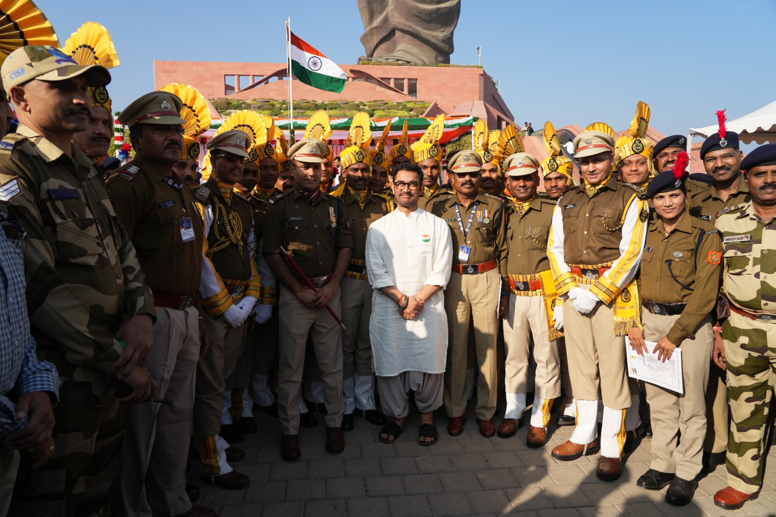 Aamir Khan celebrates Republic Day at Statue of Unity, Gujarat