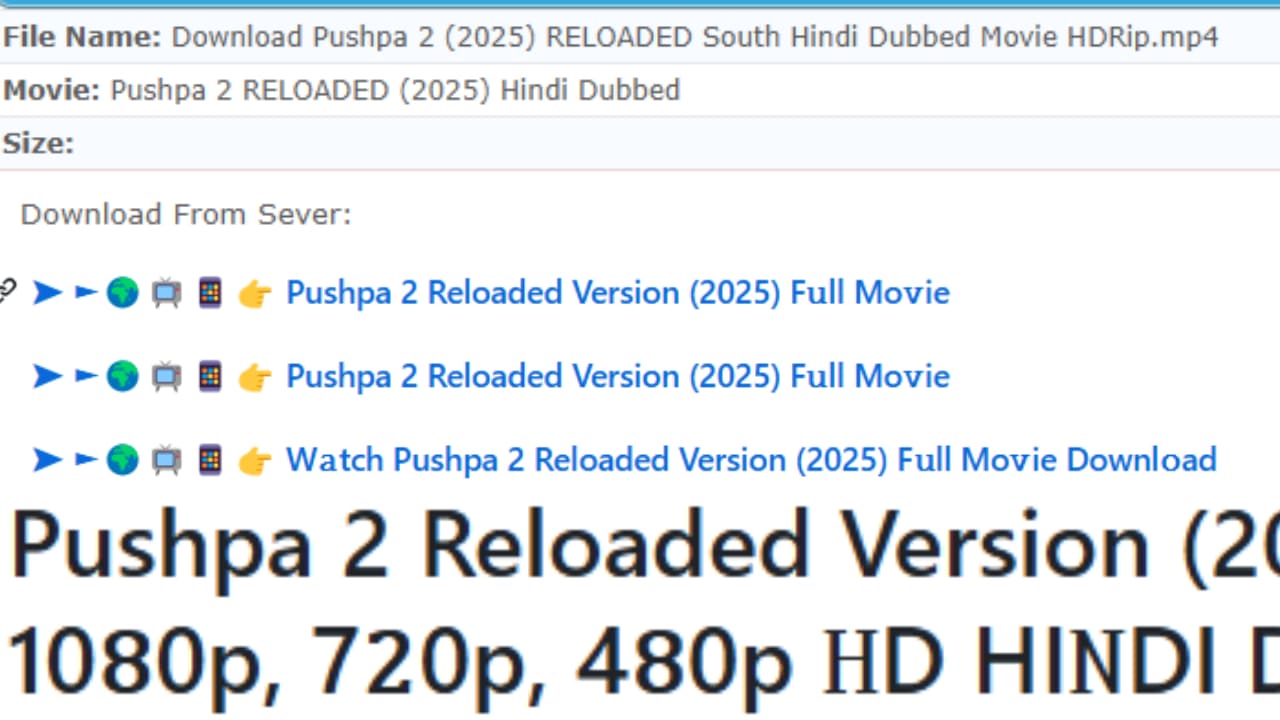 Pushpa 2 reloaded leaked online