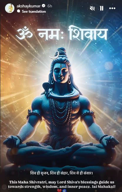 Akshay Kuamr wishes on Maha Shivratri