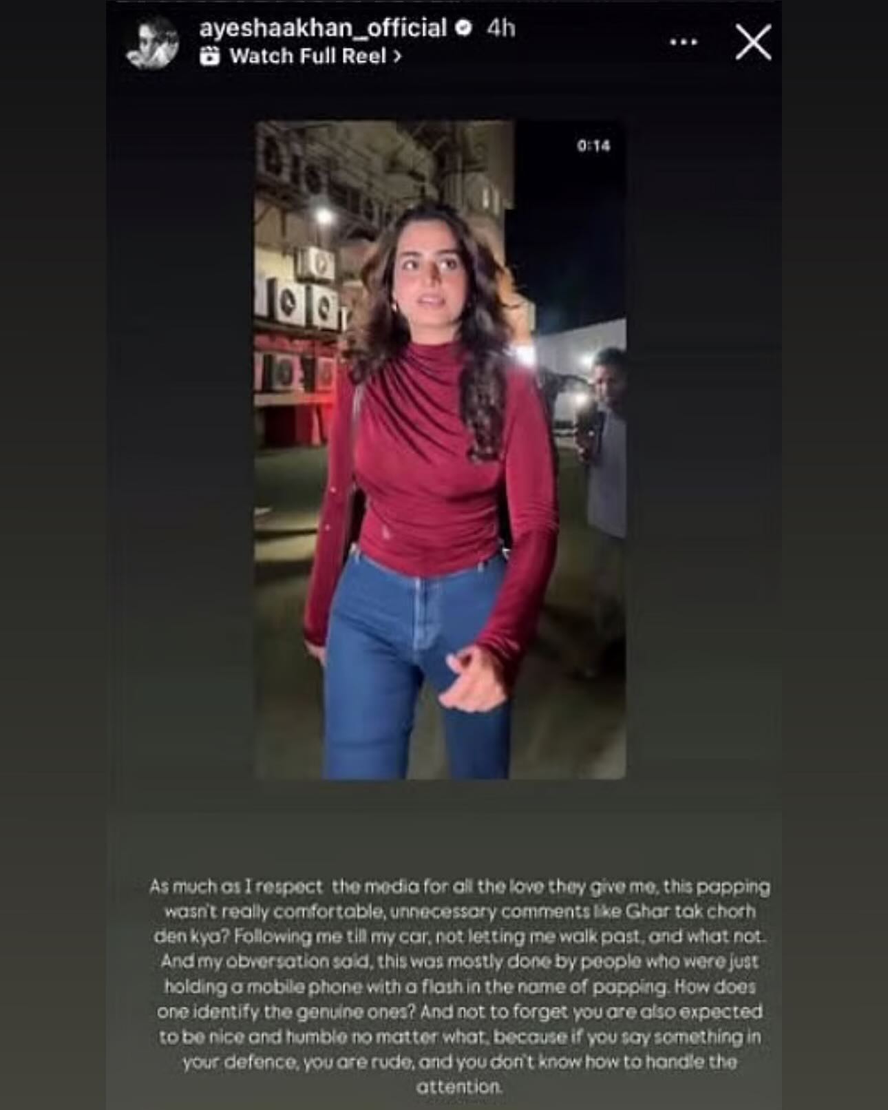 Ayesha Khan slams paparazzi