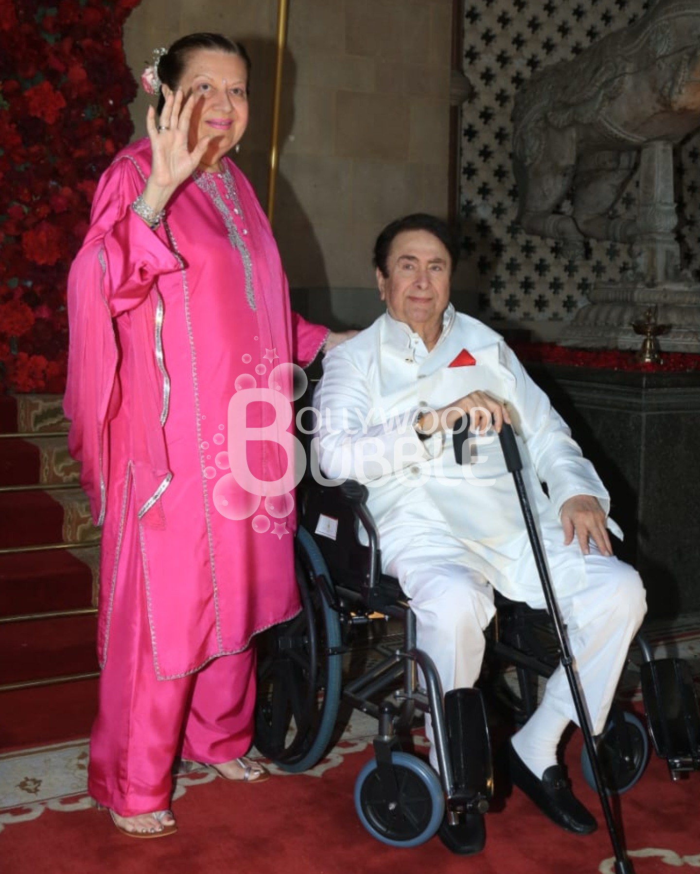 Babita Kapoor & Randhir Kapoor at Aadar Jain & Alekha Advani’s wedding