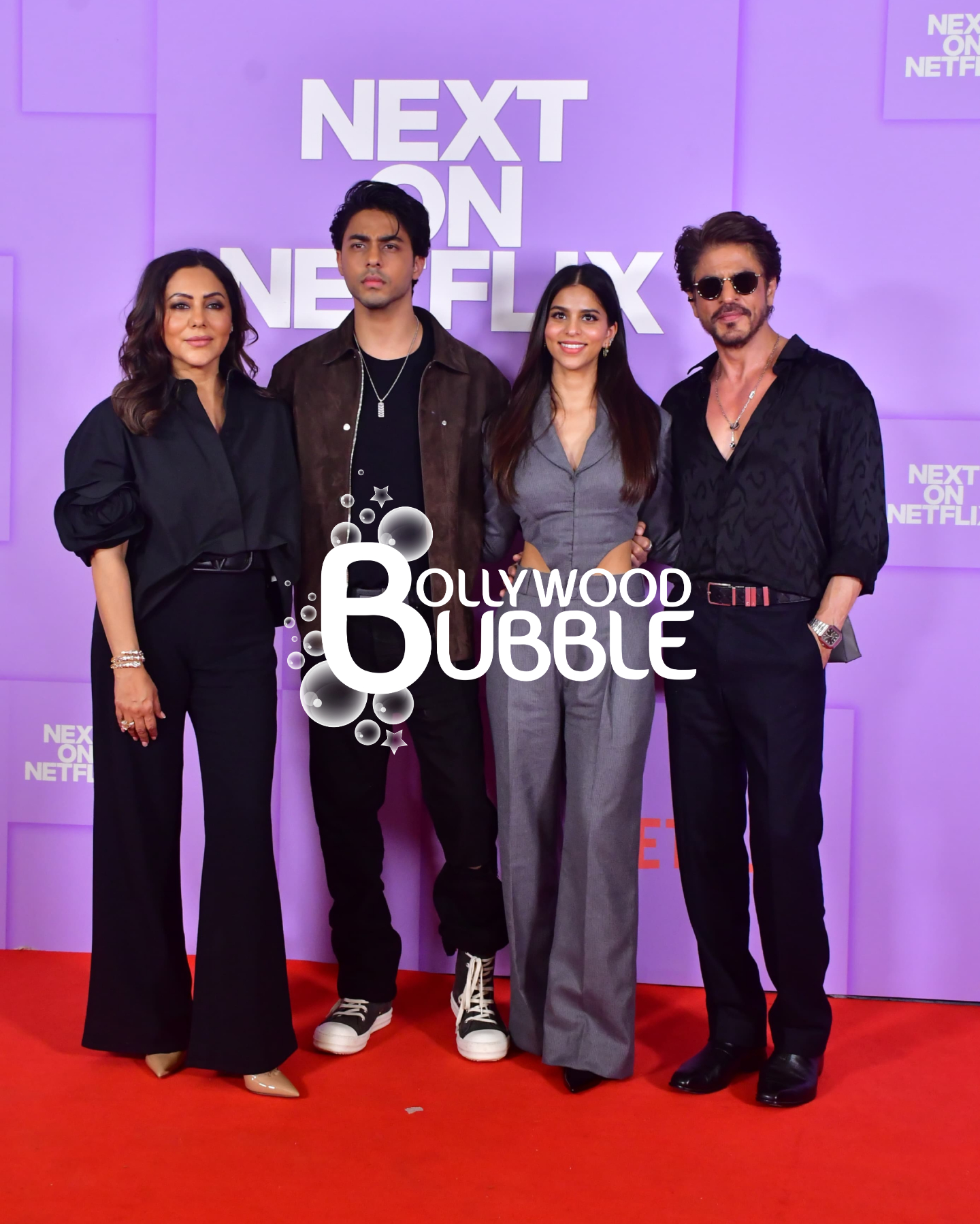 Gauri Khan, Aryan Khan, Suhana Khan and Shah Rukh Khan at Netflix event