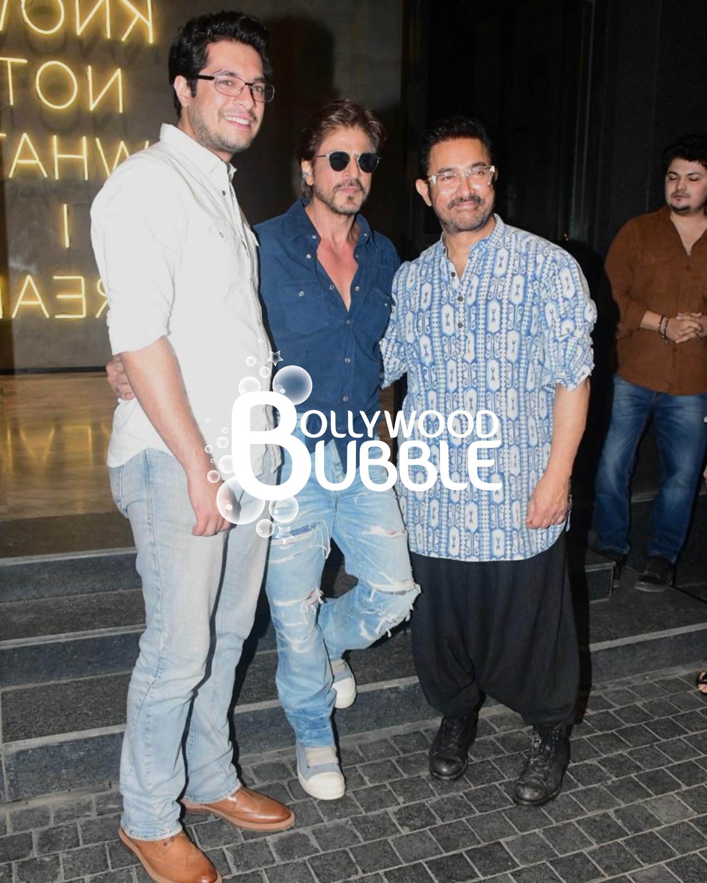 Junaid Khan, Shah Rukh Khan and Aamir Khan at Loveyapa screening
