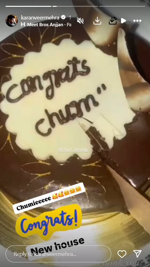 Karan Veer Mehra congratulates Chum Darang