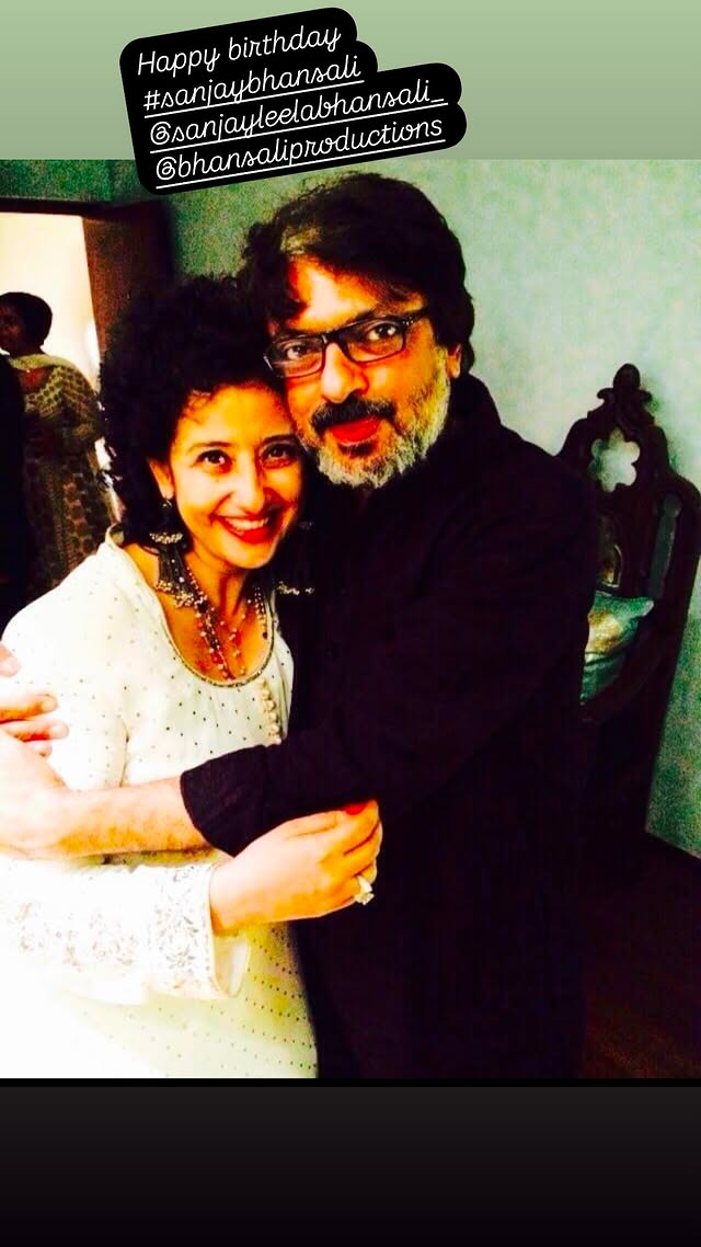 Manish Koirala wishing Sanjay Leela Bhansali a happy birthday