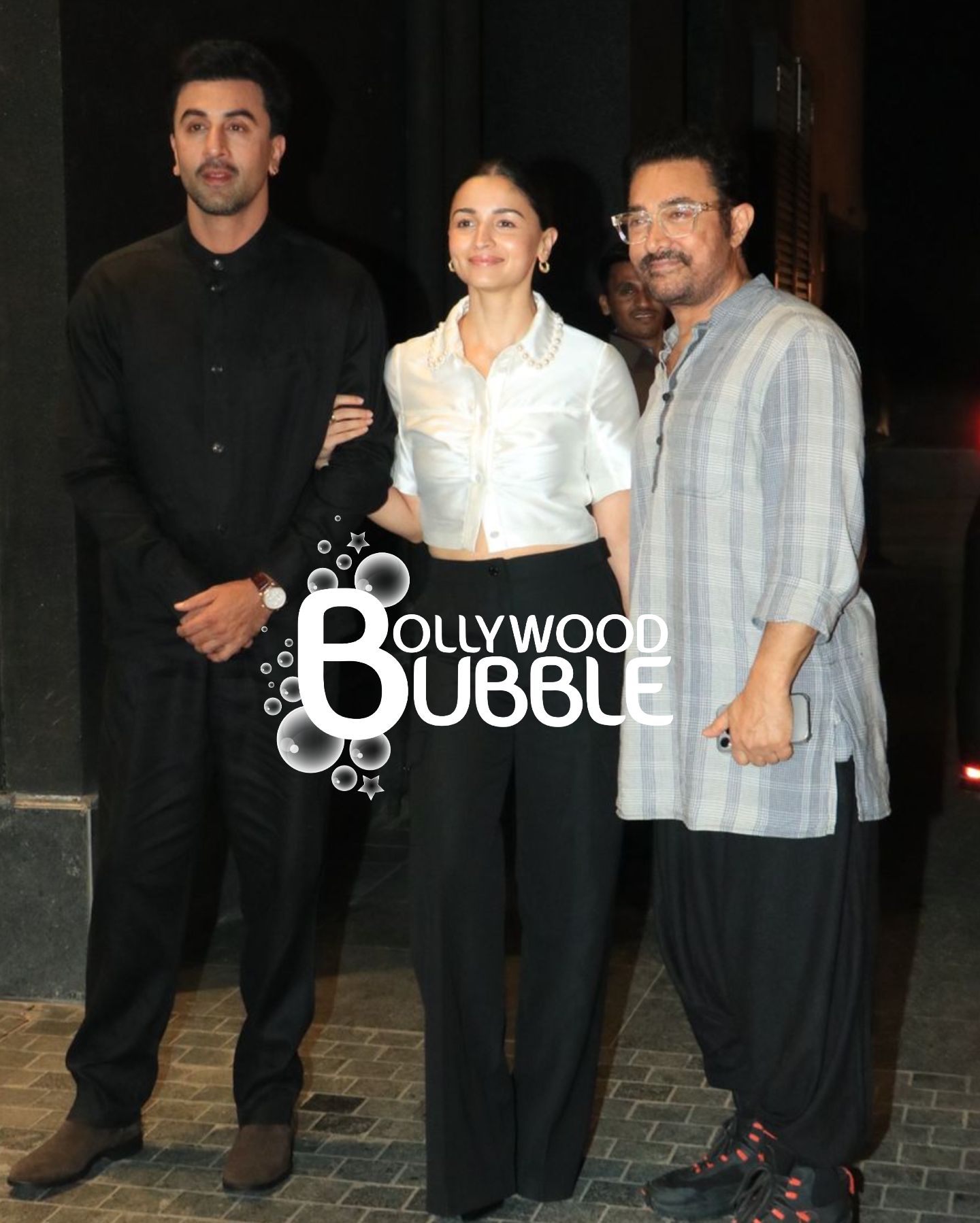 Ranbir Kapoor, Alia Bhatt & Aamir Khan at Loveyapa screening