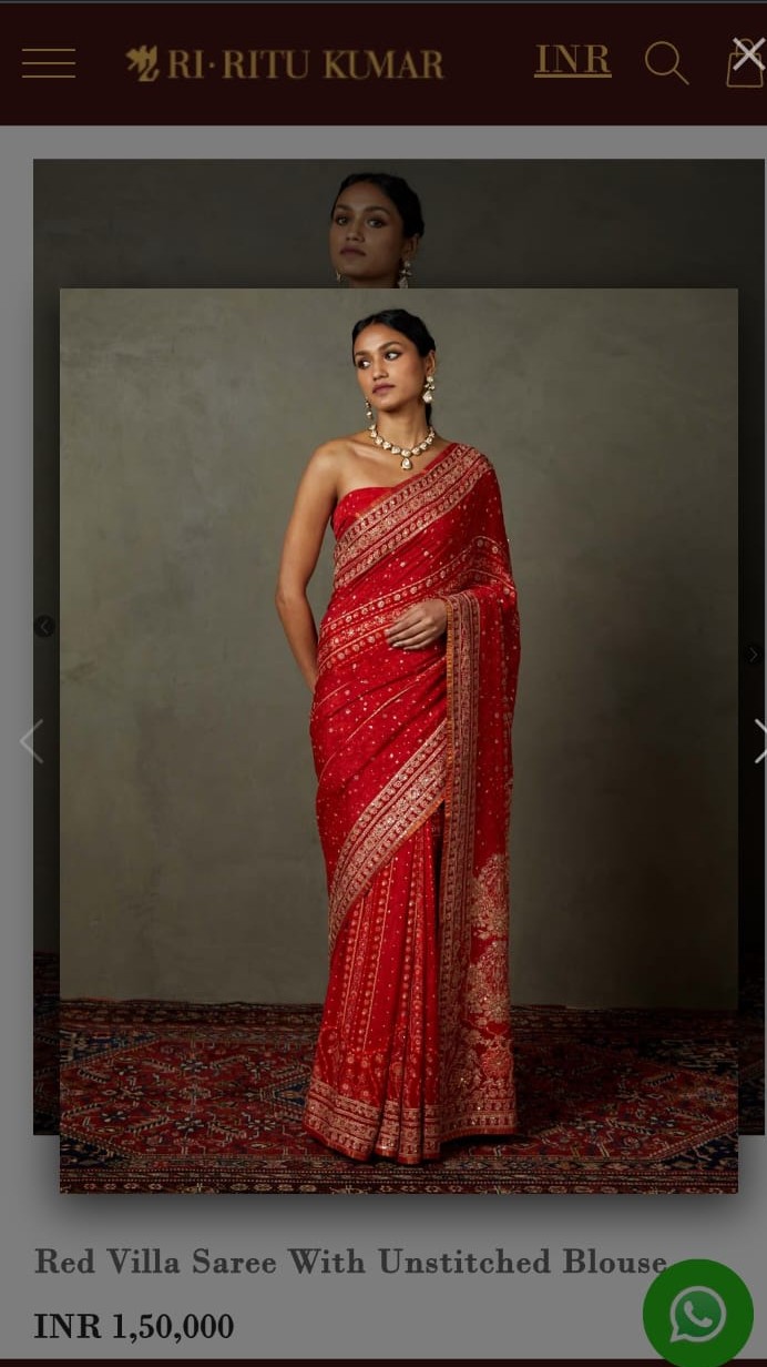 Ritu Kumar Red Villa Saree