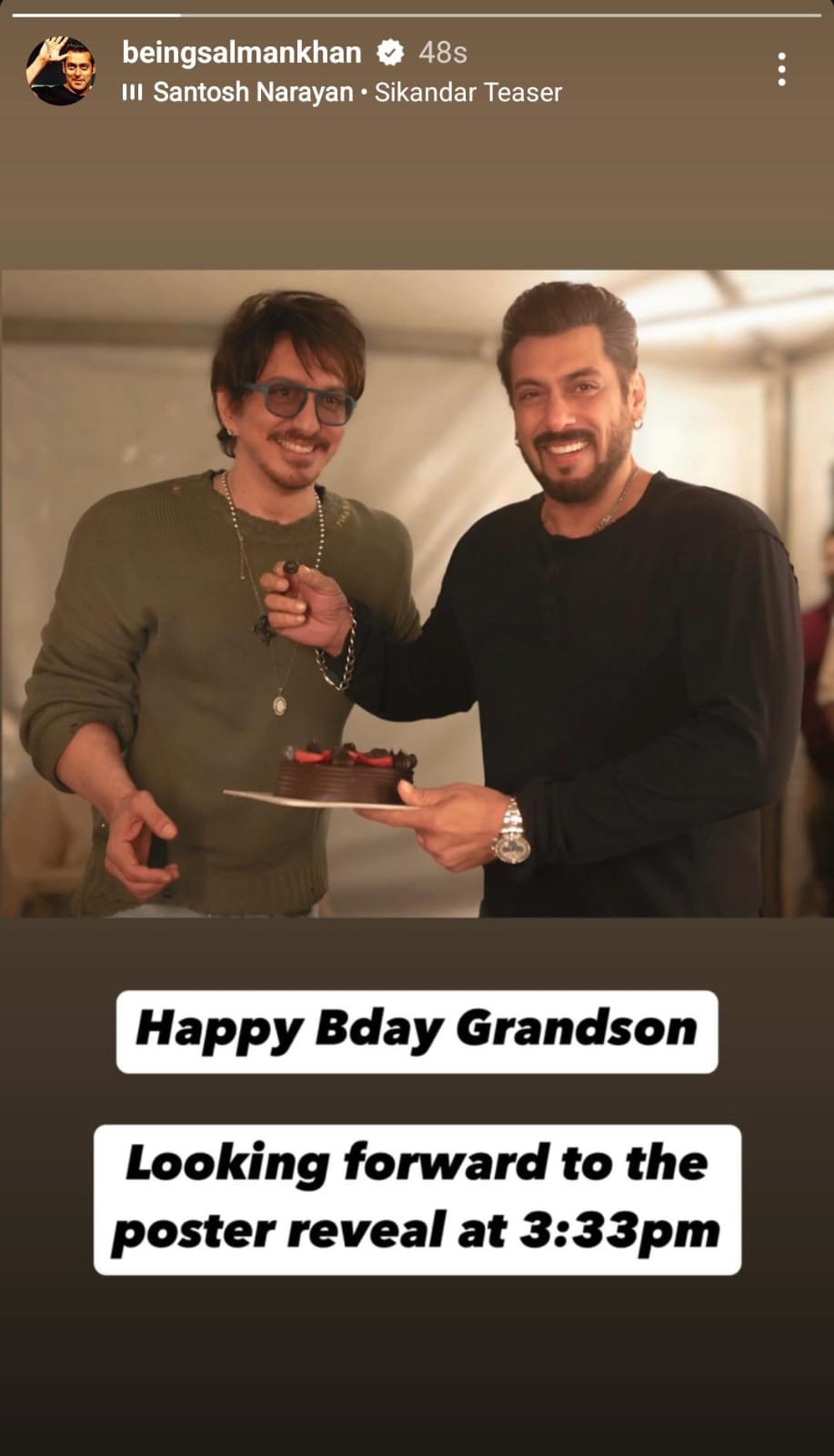 Salman Khan wish to Sajid Nadiadwala on his birthday ahead of Sikandar poster release