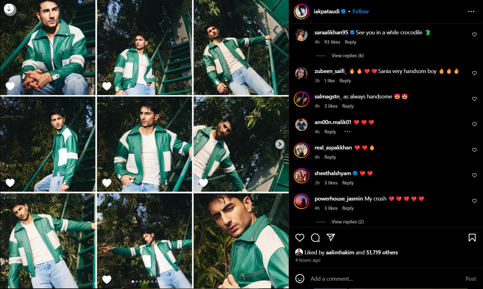 Sara Ali Khan comment on Ibrahim Ali Khan's post